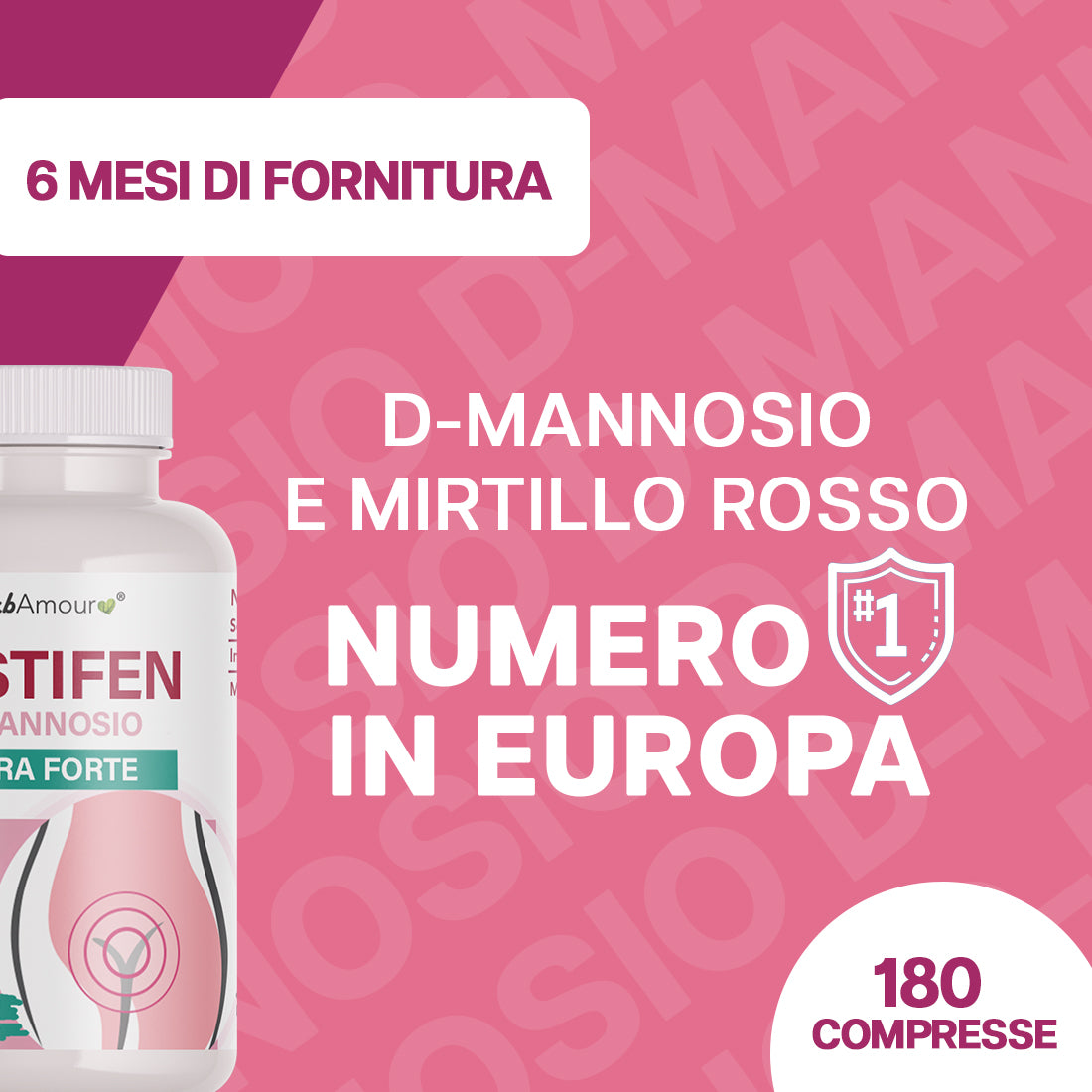 D-Mannosio + Mirtillo Rosso | 180 Compresse | 6 Mesi
