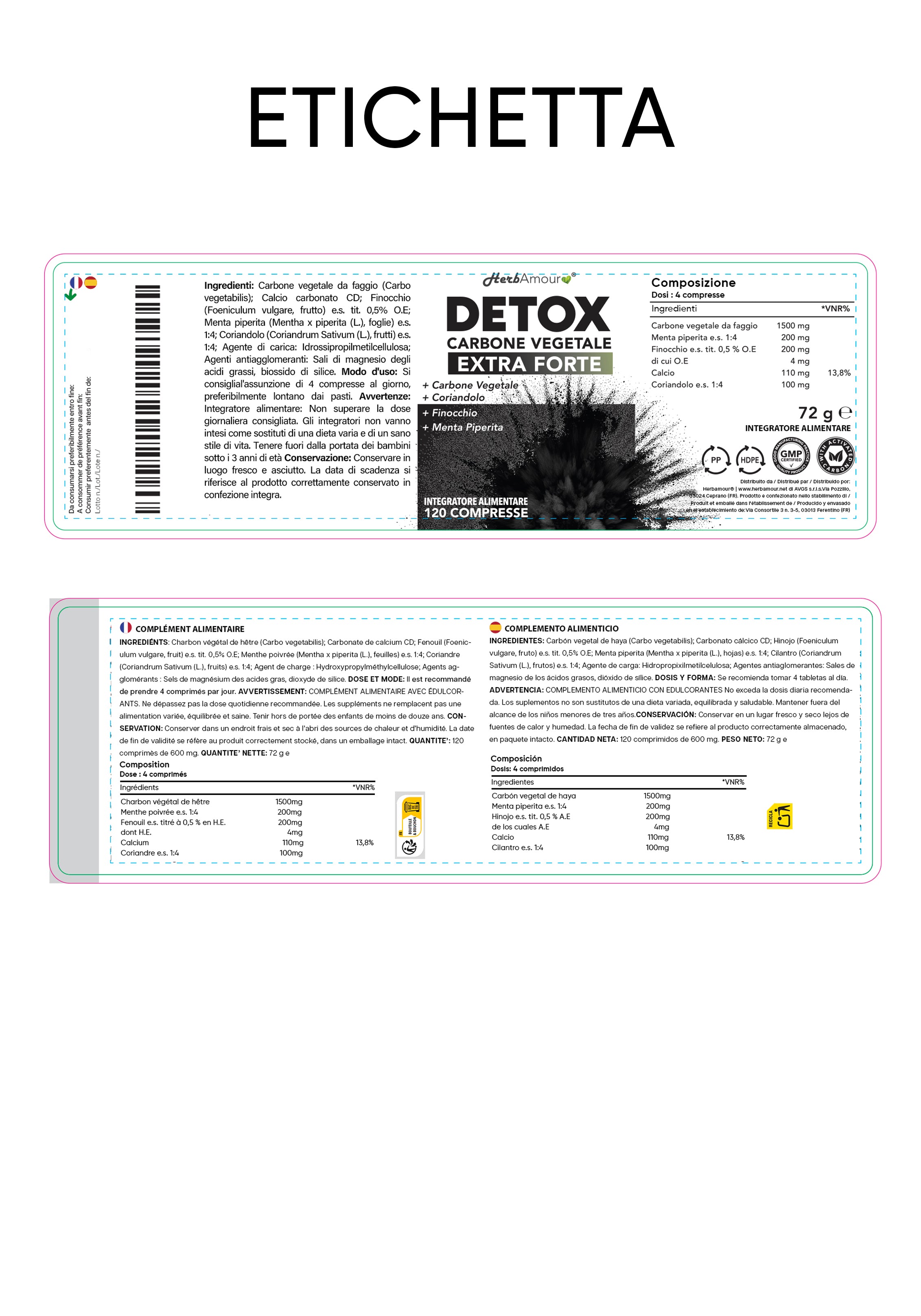 HerbAmour® Detox Carbone Attivo Vegetale