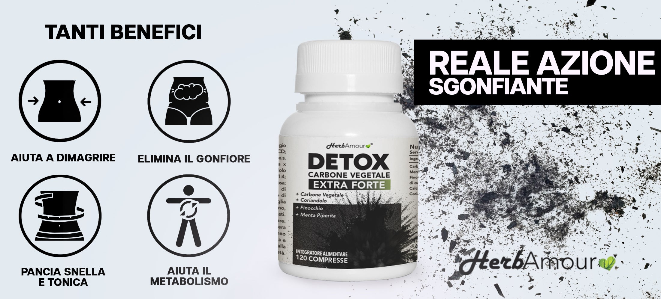 HerbAmour® Detox Carbone Attivo Vegetale