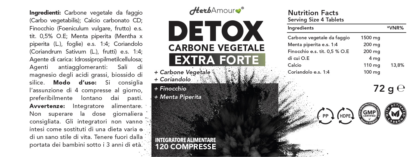 HerbAmour® Detox Carbone Attivo Vegetale